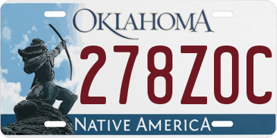 OK license plate 278ZOC