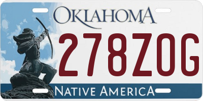 OK license plate 278ZOG