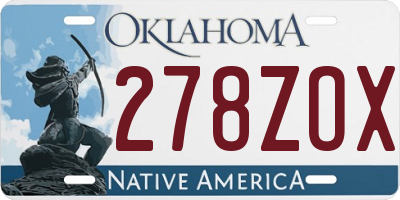 OK license plate 278ZOX