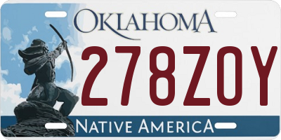 OK license plate 278ZOY