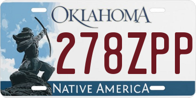 OK license plate 278ZPP