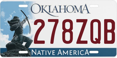 OK license plate 278ZQB