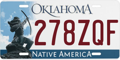 OK license plate 278ZQF