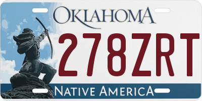 OK license plate 278ZRT