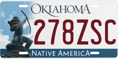 OK license plate 278ZSC