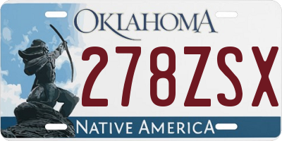 OK license plate 278ZSX