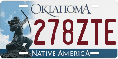 OK license plate 278ZTE