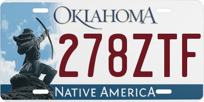 OK license plate 278ZTF