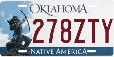 OK license plate 278ZTY