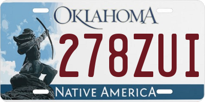 OK license plate 278ZUI