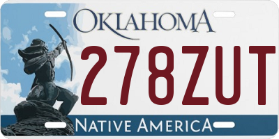 OK license plate 278ZUT