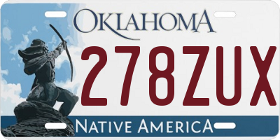 OK license plate 278ZUX