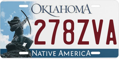 OK license plate 278ZVA