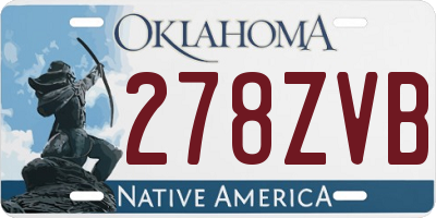 OK license plate 278ZVB