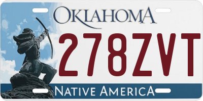 OK license plate 278ZVT