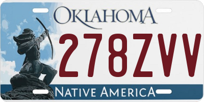 OK license plate 278ZVV