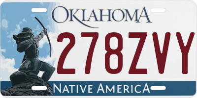 OK license plate 278ZVY