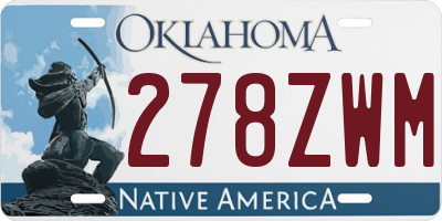 OK license plate 278ZWM