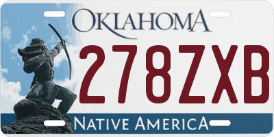 OK license plate 278ZXB