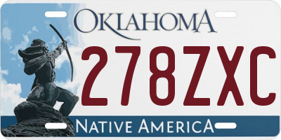 OK license plate 278ZXC