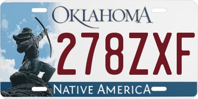 OK license plate 278ZXF