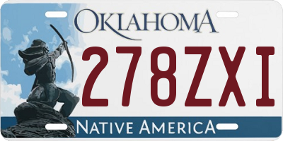 OK license plate 278ZXI