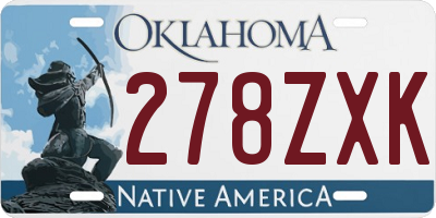 OK license plate 278ZXK