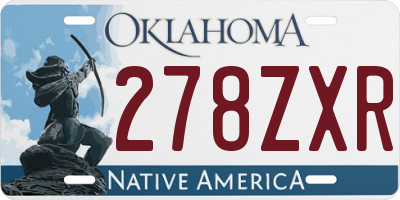 OK license plate 278ZXR