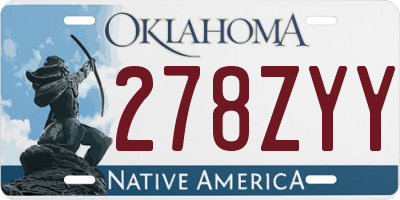 OK license plate 278ZYY