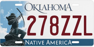 OK license plate 278ZZL