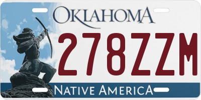 OK license plate 278ZZM