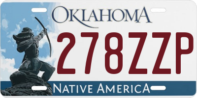 OK license plate 278ZZP