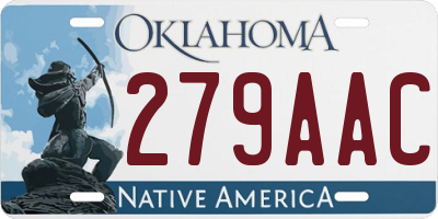 OK license plate 279AAC