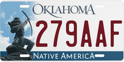 OK license plate 279AAF