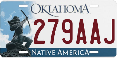 OK license plate 279AAJ