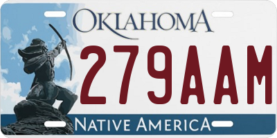 OK license plate 279AAM