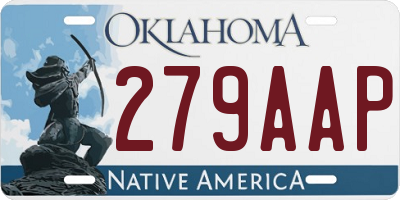 OK license plate 279AAP