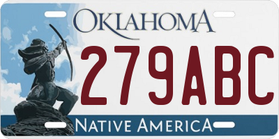 OK license plate 279ABC