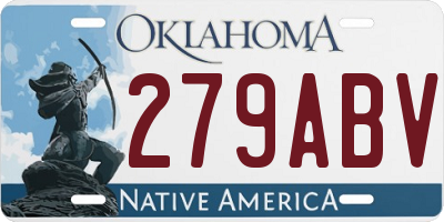 OK license plate 279ABV