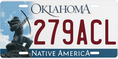 OK license plate 279ACL