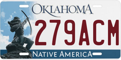 OK license plate 279ACM