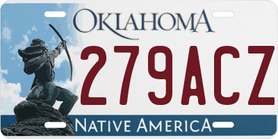 OK license plate 279ACZ