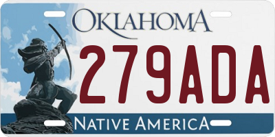 OK license plate 279ADA