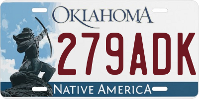 OK license plate 279ADK