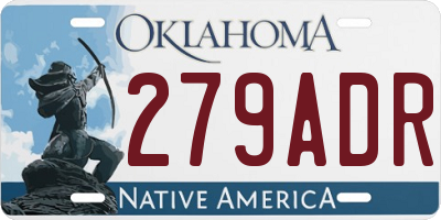 OK license plate 279ADR
