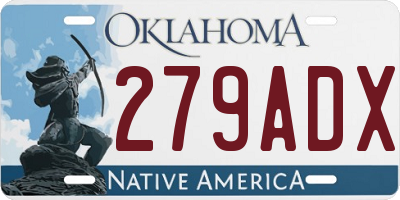 OK license plate 279ADX