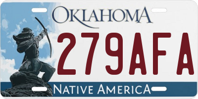 OK license plate 279AFA