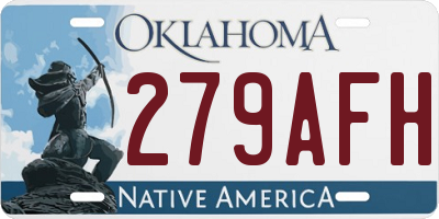 OK license plate 279AFH