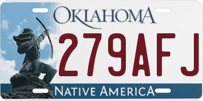 OK license plate 279AFJ