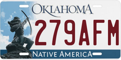 OK license plate 279AFM